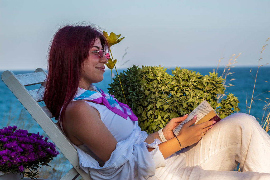 Сатенен шал "Pink Summer"