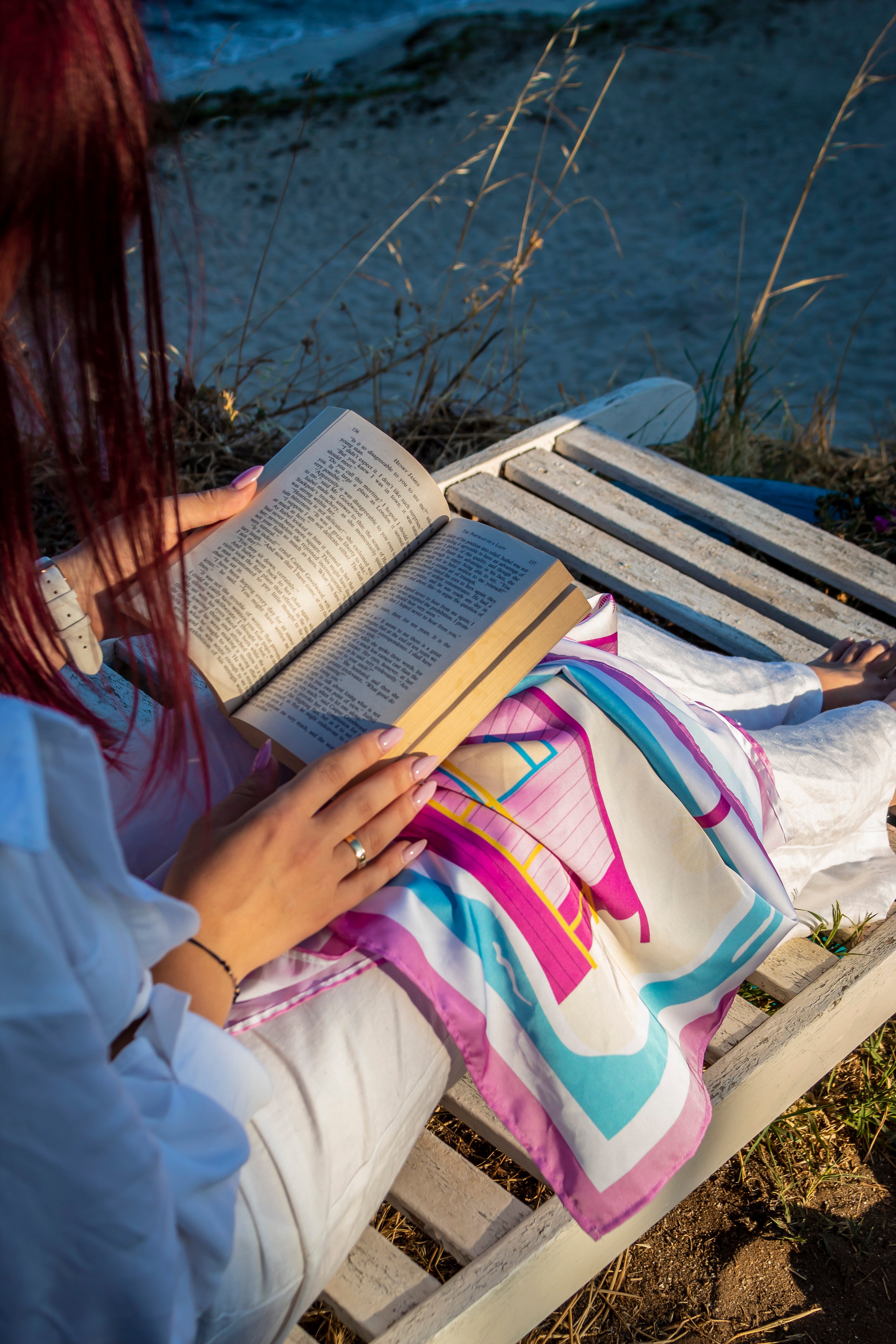 Сатенен шал "Pink Summer"