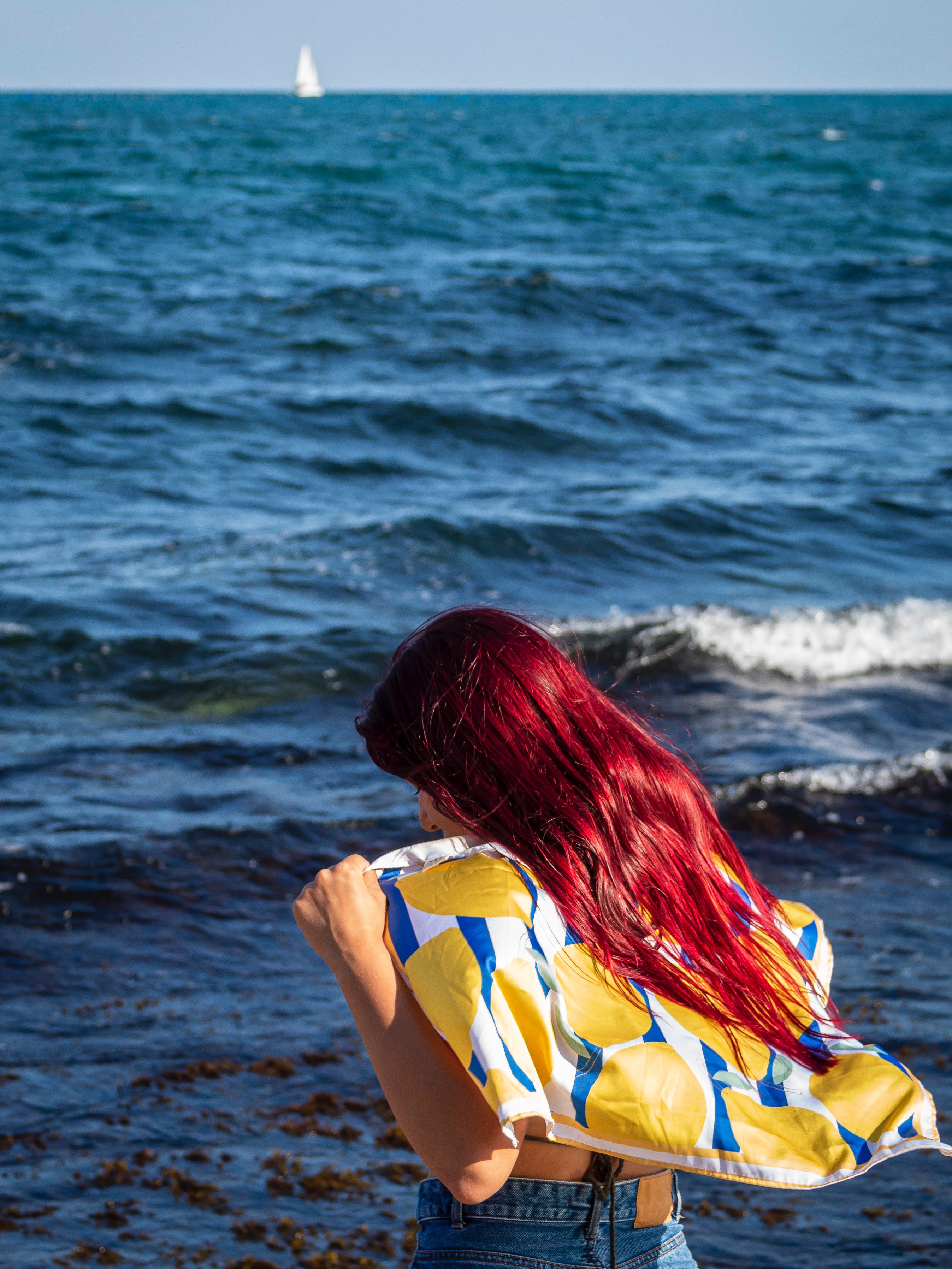 Сатенен шал “Lemon Sketch”