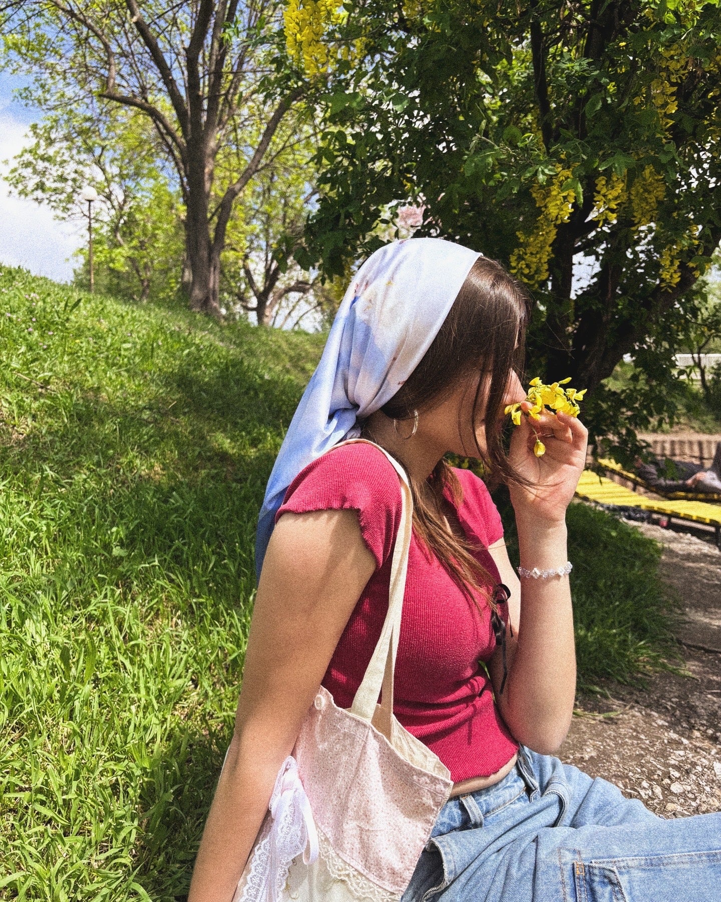 Сатенен шал "Summer story"