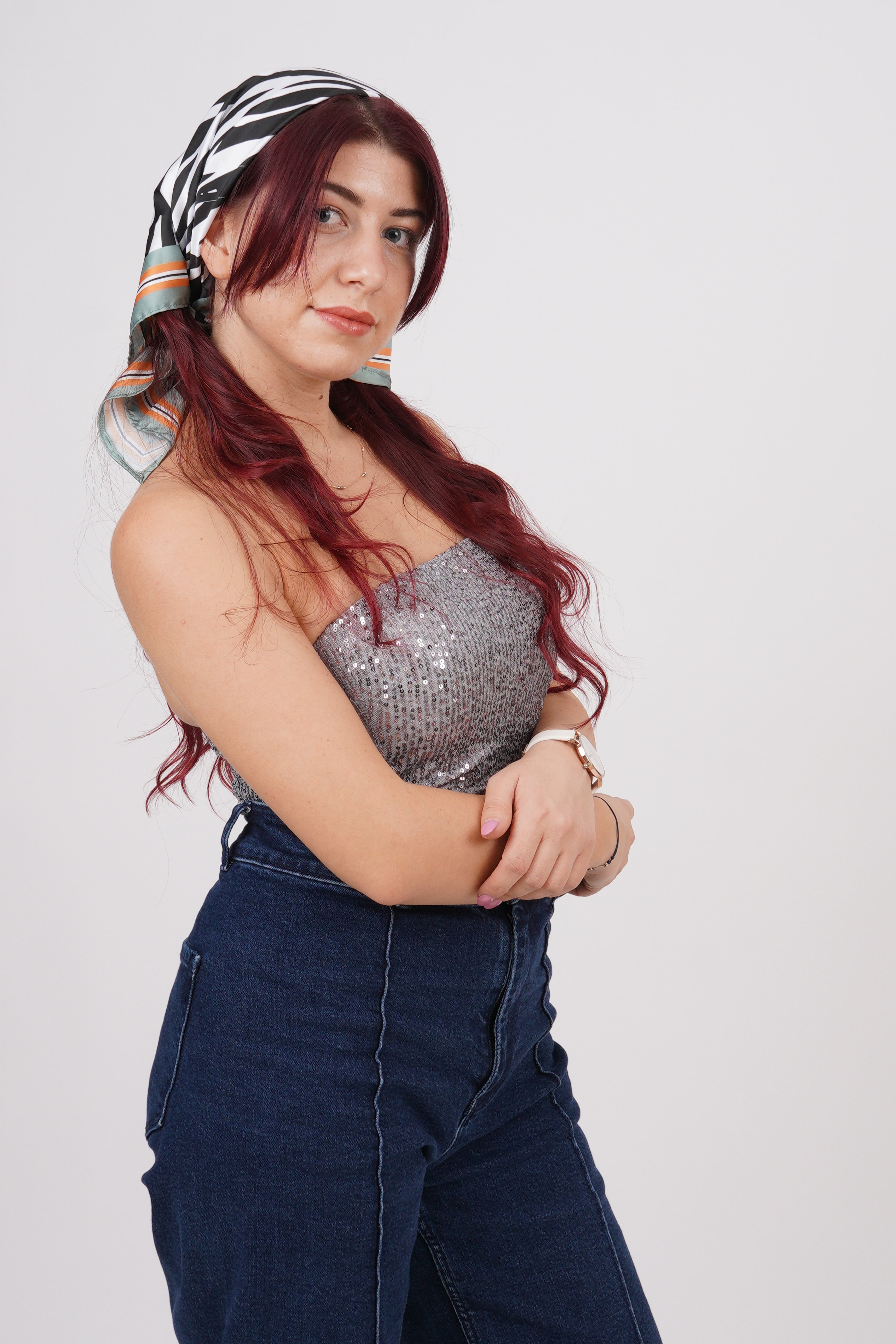 Сатенен шал “Wave of Stripes”