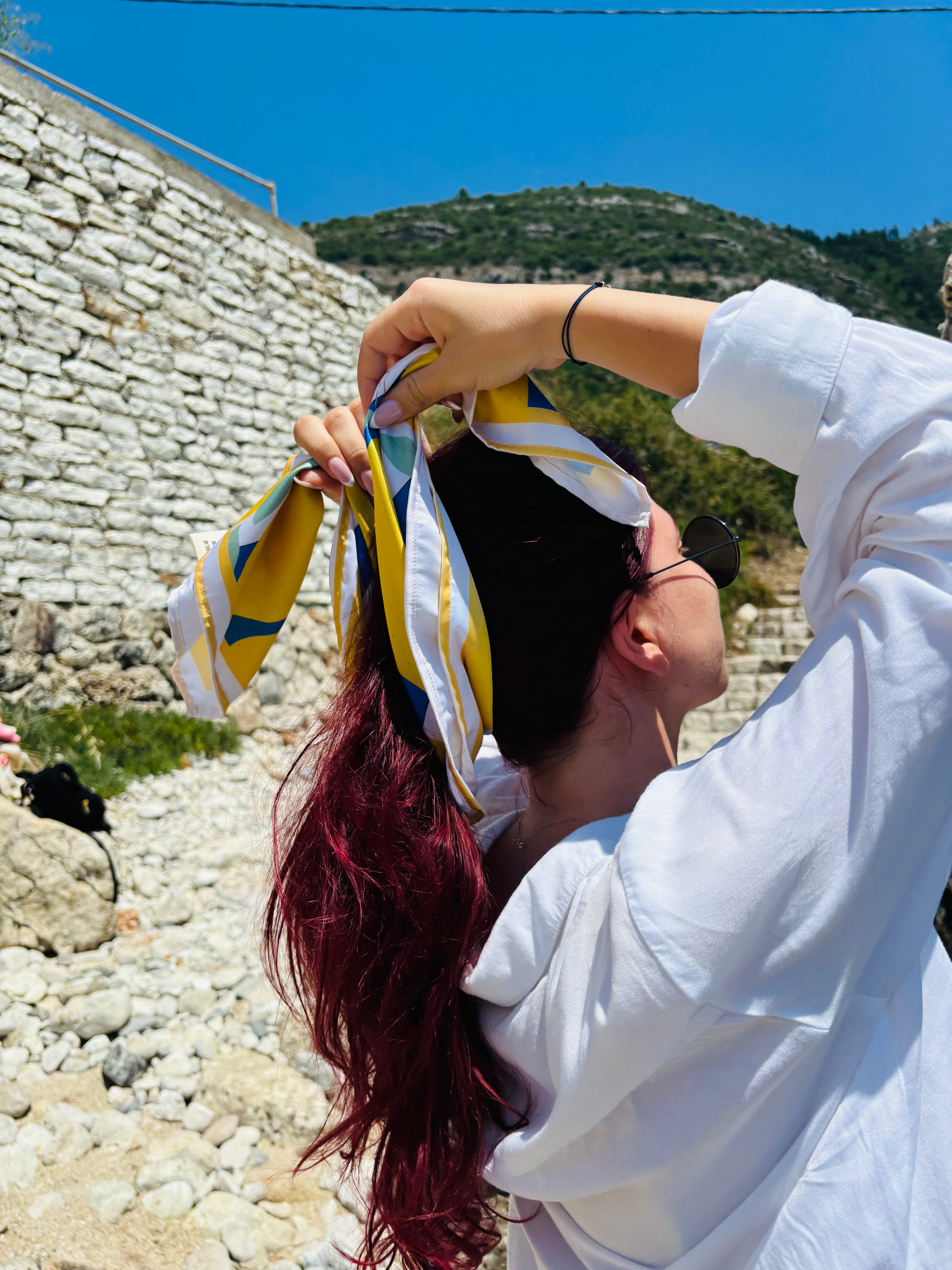 Сатенен шал “Lemon Sketch”