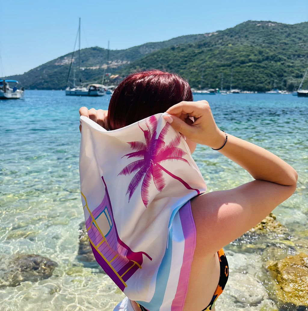 Сатенен шал "Pink Summer"